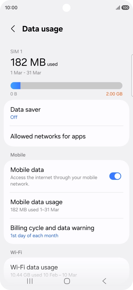 The total data usage is displayed.