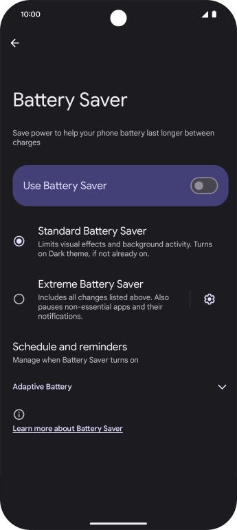 Press the required settings to turn them on or off.