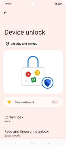 Press Face and fingerprint unlock.