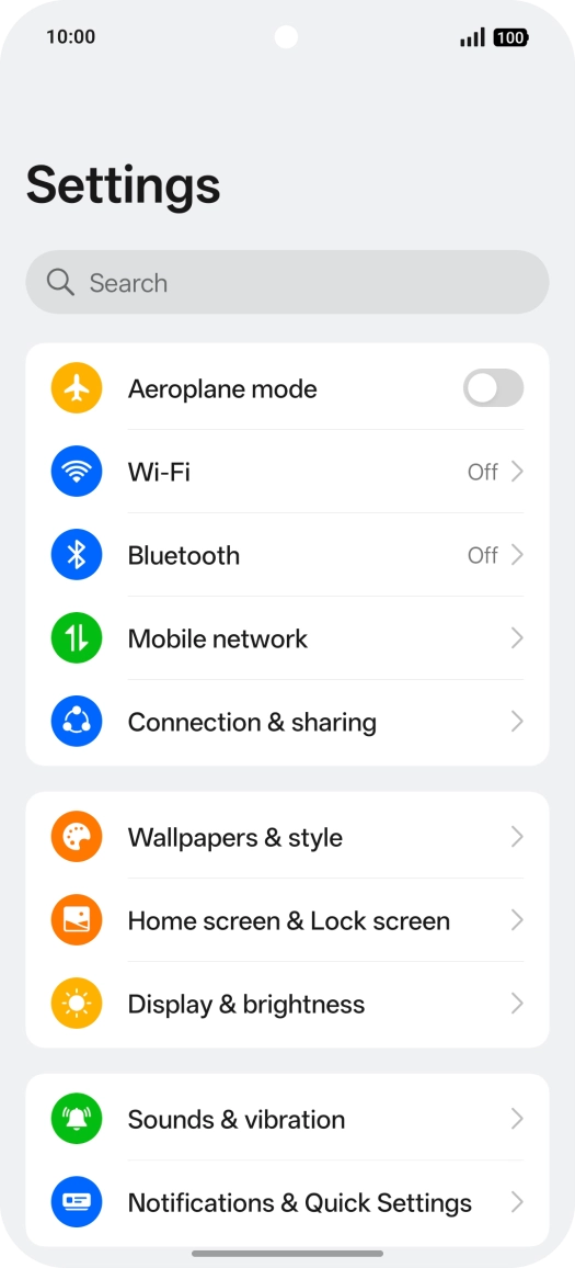 Press Mobile network.