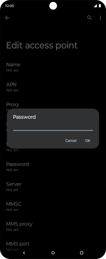 Key in secure and press OK.