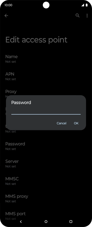 Key in secure and press OK.