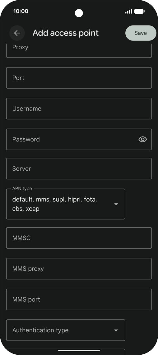 Press the drop down list next to 