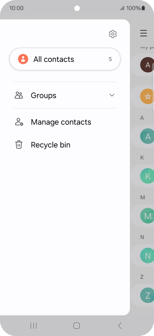 Press Manage contacts.