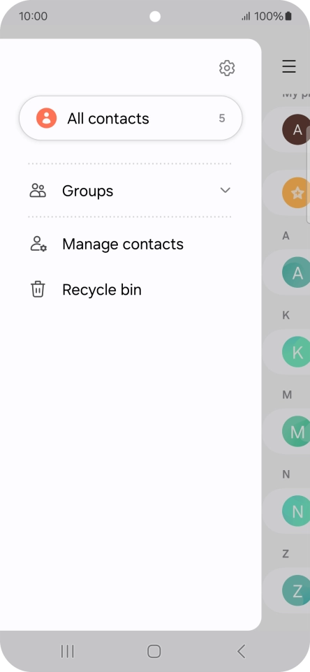 Press Manage contacts.