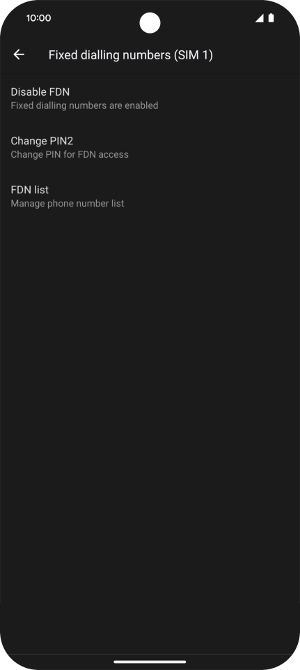 Press Disable FDN.