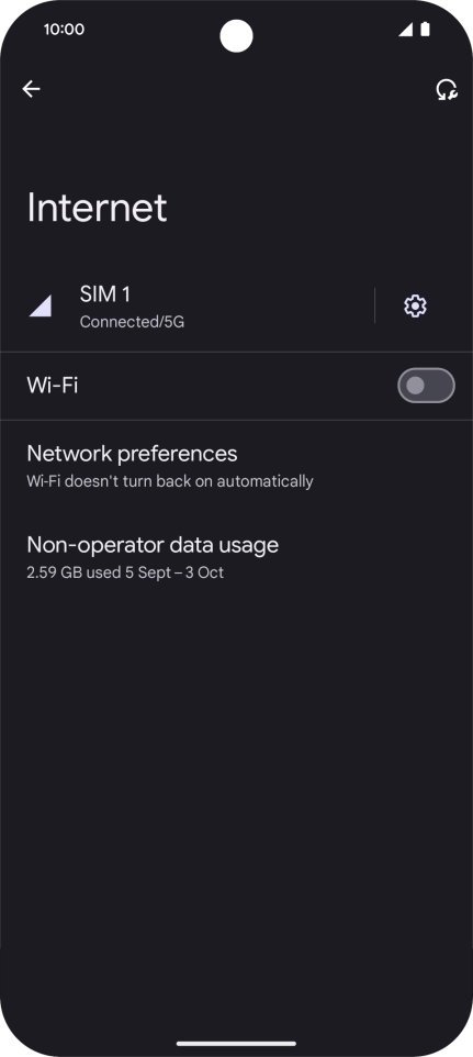 Press the indicator next to 