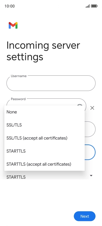 Press SSL/TLS.