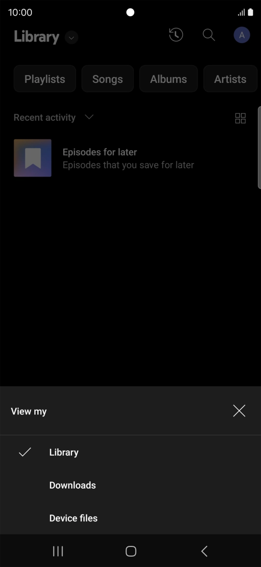 Press the required category and go to the required audio file.
