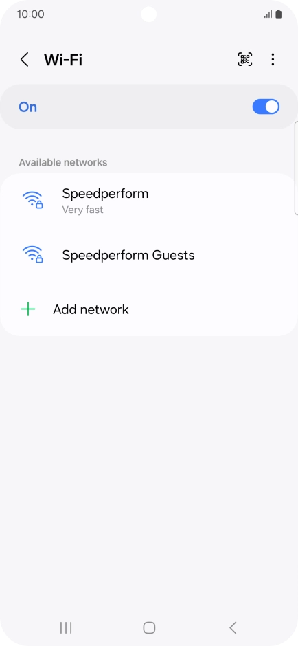 Press the required Wi-Fi network.