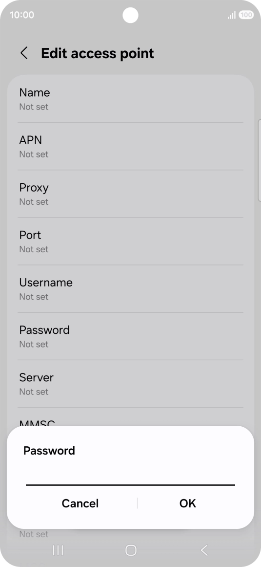 Key in secure and press OK.