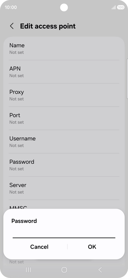Key in secure and press OK.