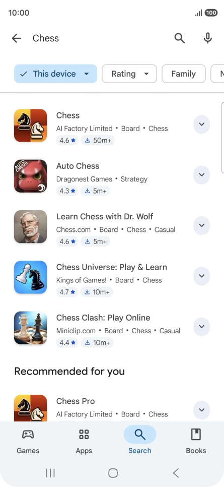 Press the required app.