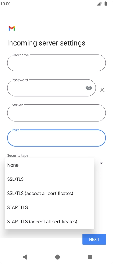 Press SSL/TLS.