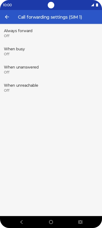 Press the required divert type.