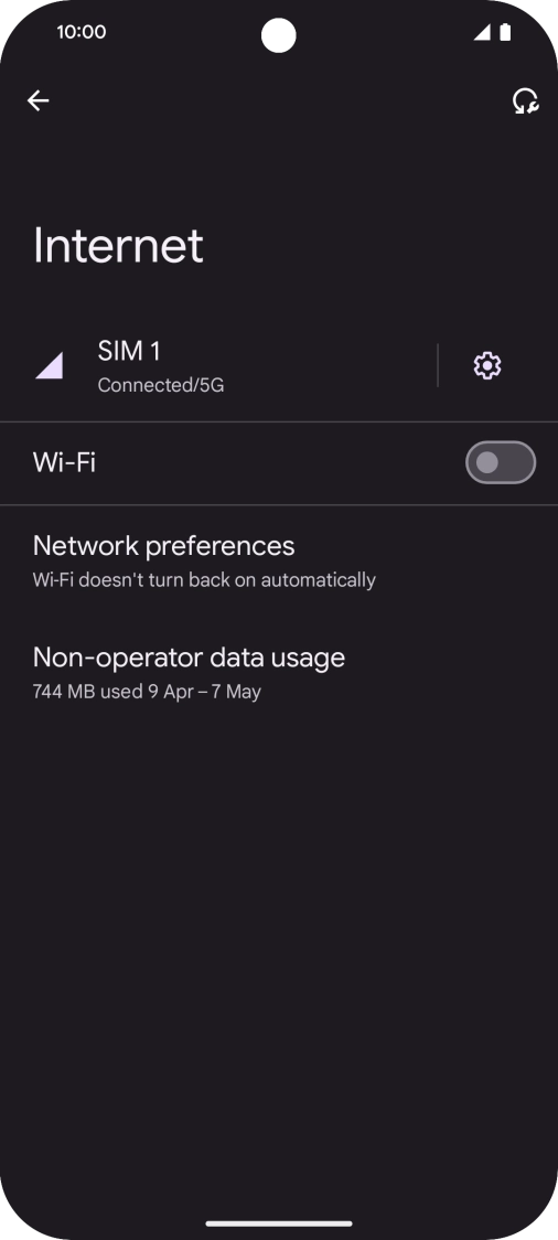 Press the indicator next to 