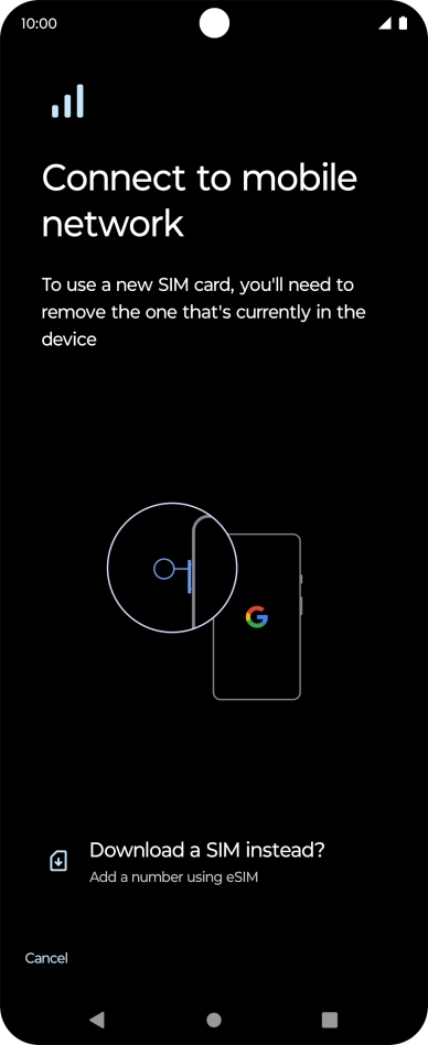 Press Download a SIM instead?.