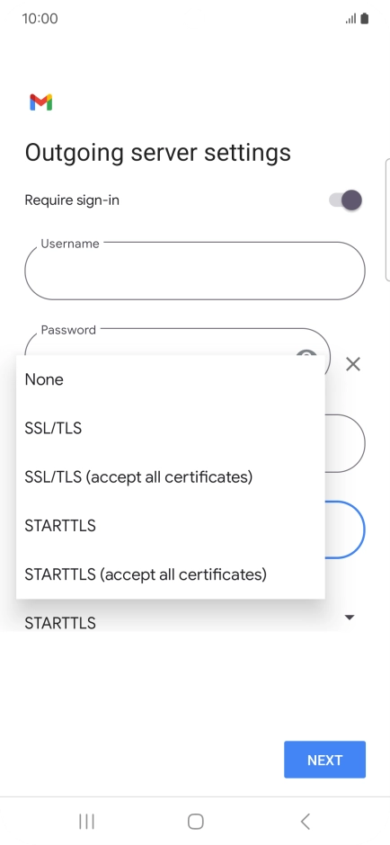 Press SSL/TLS.