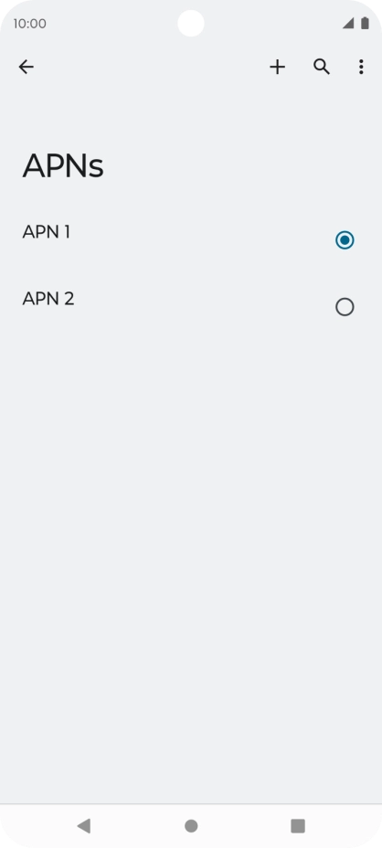 Press the field next to the data connection to activate it.