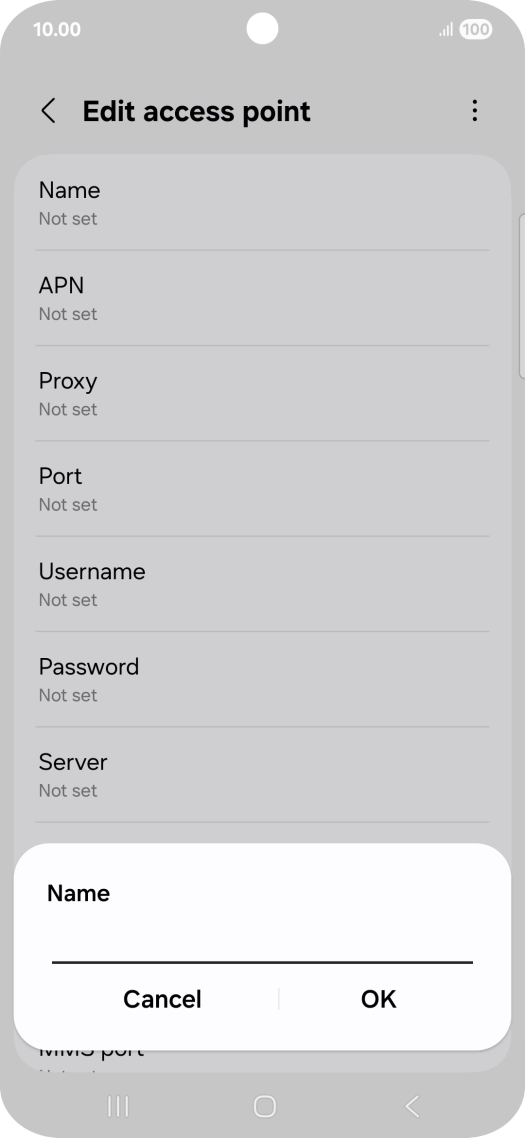 Key in EE MMS and press OK.