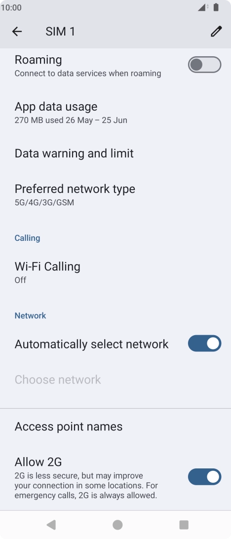 Press App data usage.