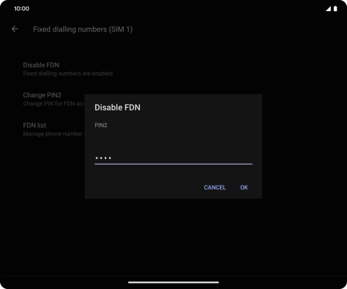 Key in your PIN2 and press OK. The default PIN2 is 0000.