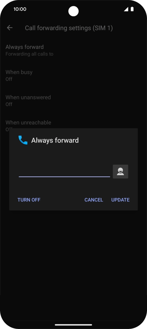 Press TURN OFF.