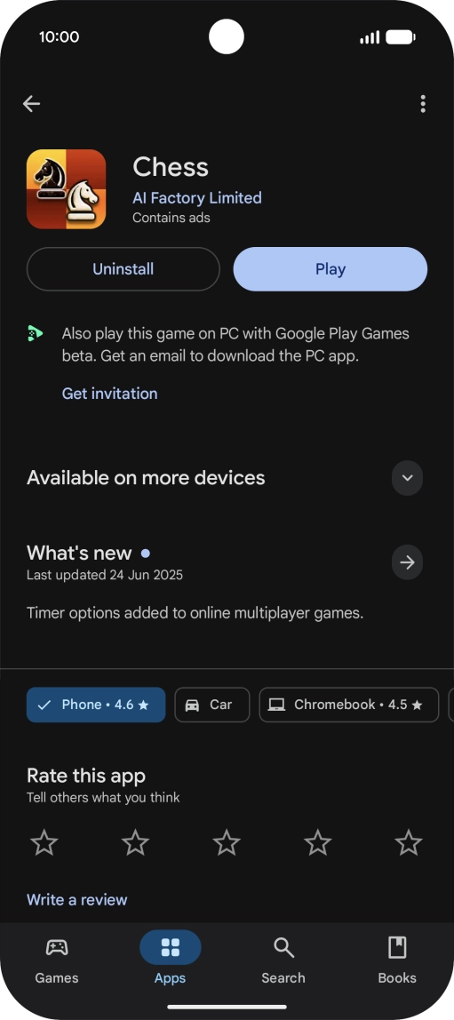 Press Uninstall.