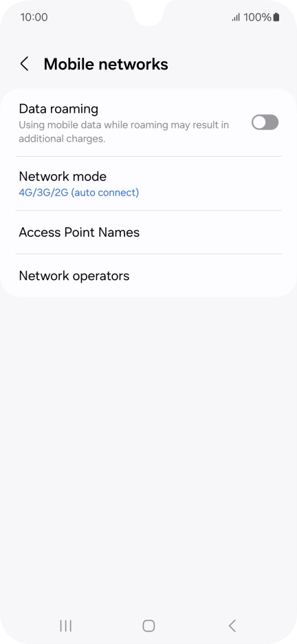 Press Network mode.