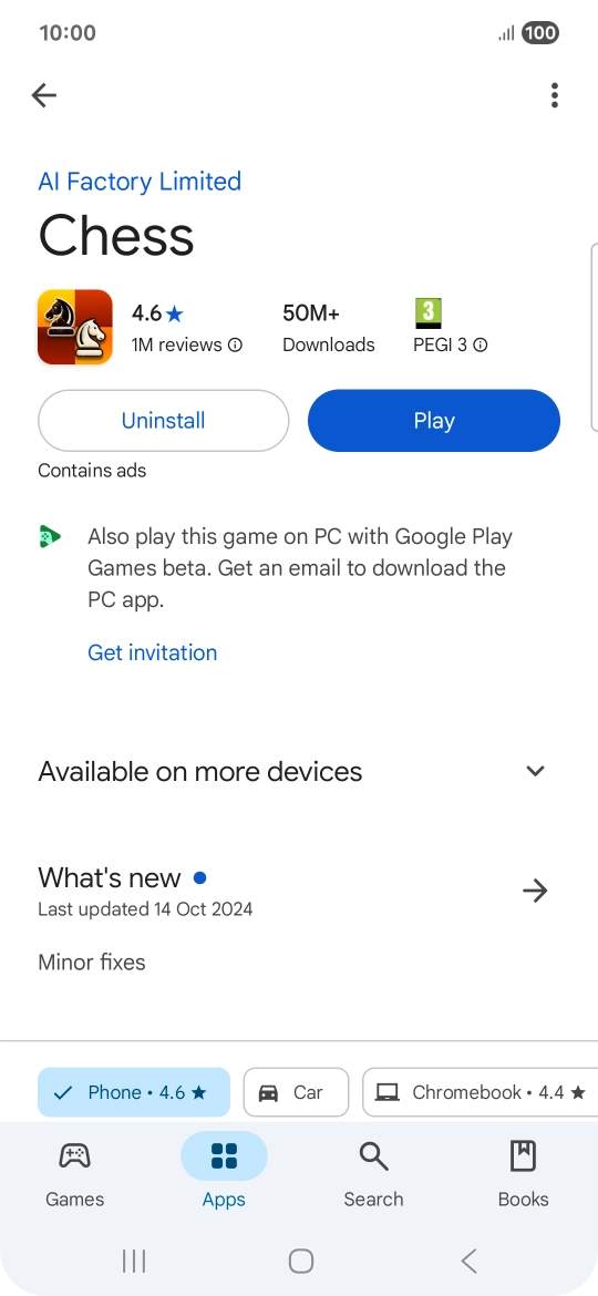 Press Uninstall.