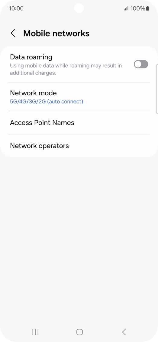 Press Network mode.