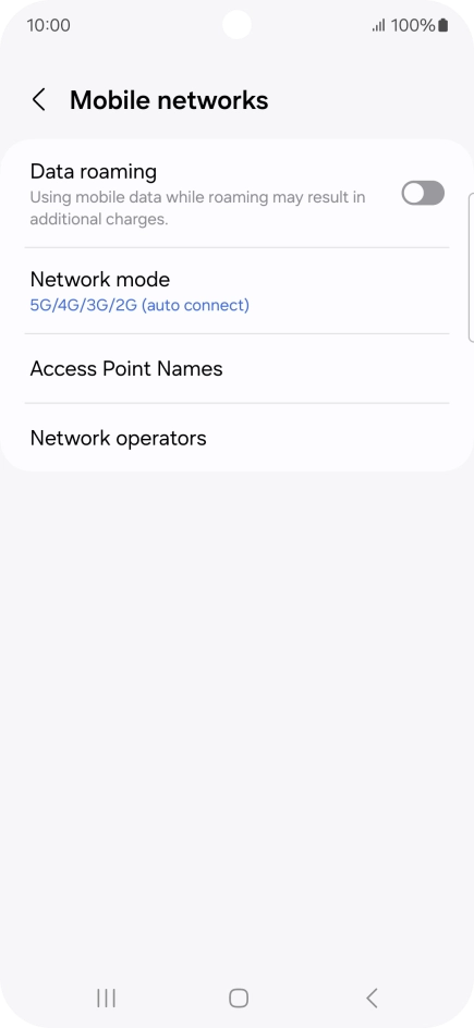 Press Network mode.