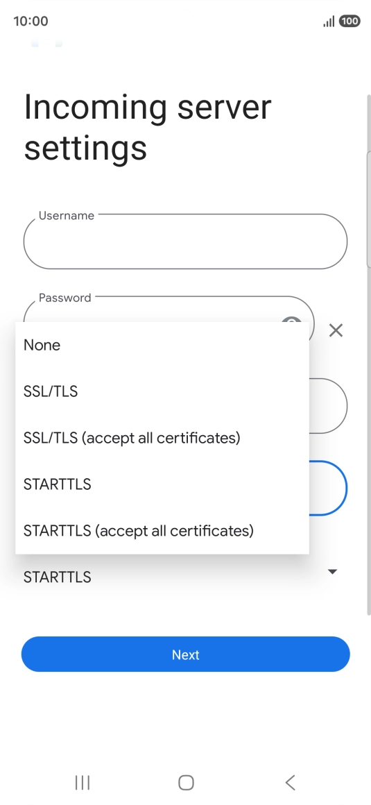 Press SSL/TLS.