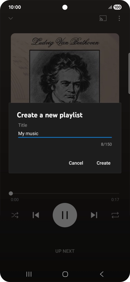 Key in a name for the playlist and press Create.