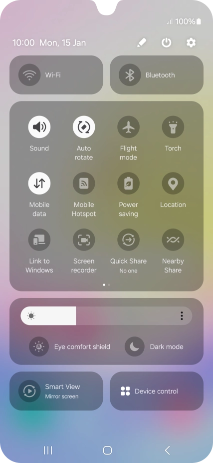 Press the settings icon.