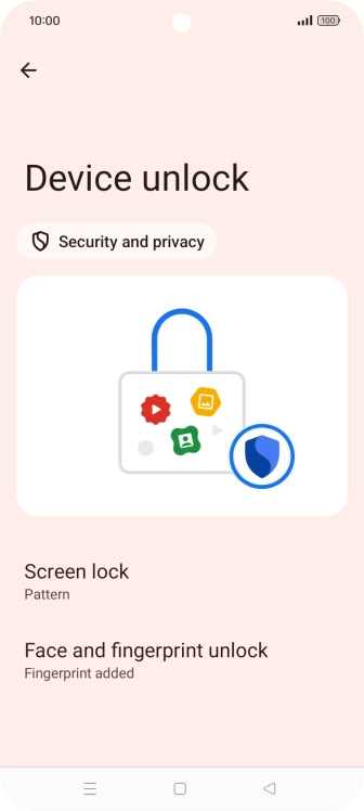 Press Screen lock and key in the additional phone lock code you created earlier.