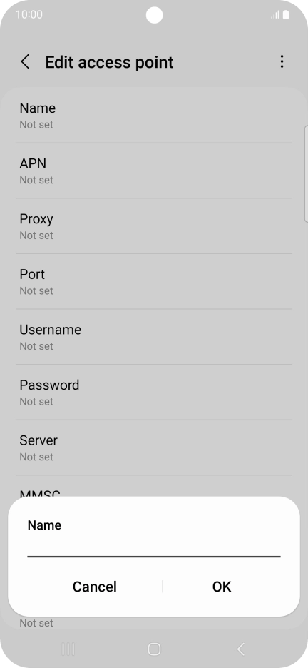 Key in EE Internet and press OK.