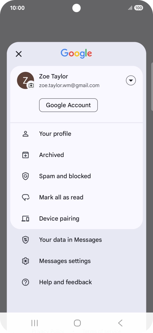Press Messages settings.