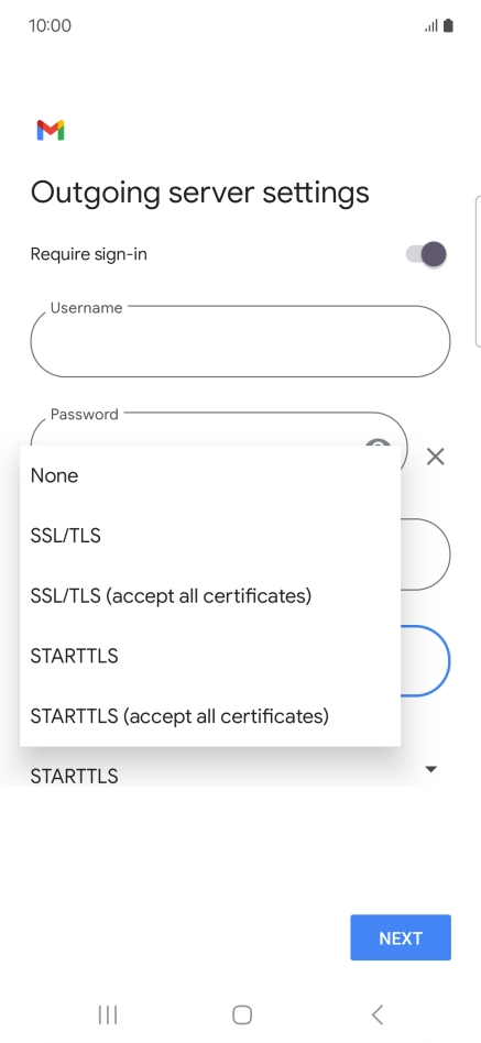 Press SSL/TLS.