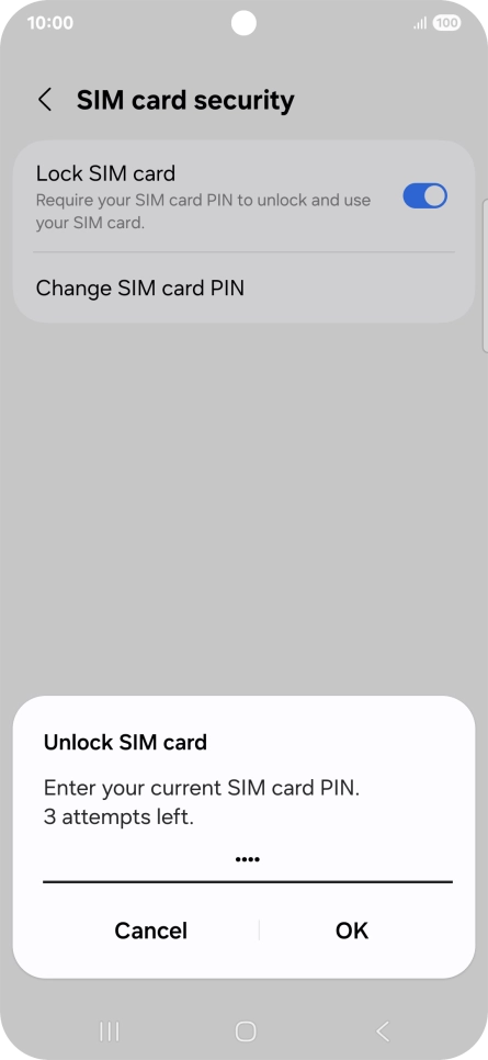 Key in your PIN and press OK. The default PIN is 1111.