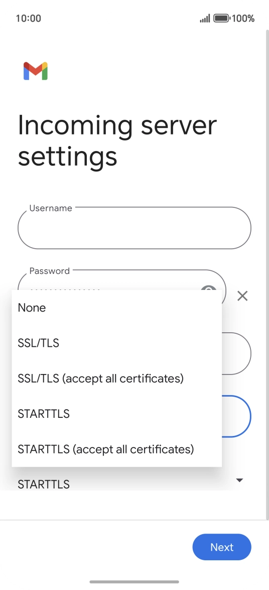 Press SSL/TLS.