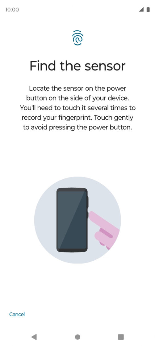 Follow the instructions on the screen to create the phone lock code using your fingerprint.