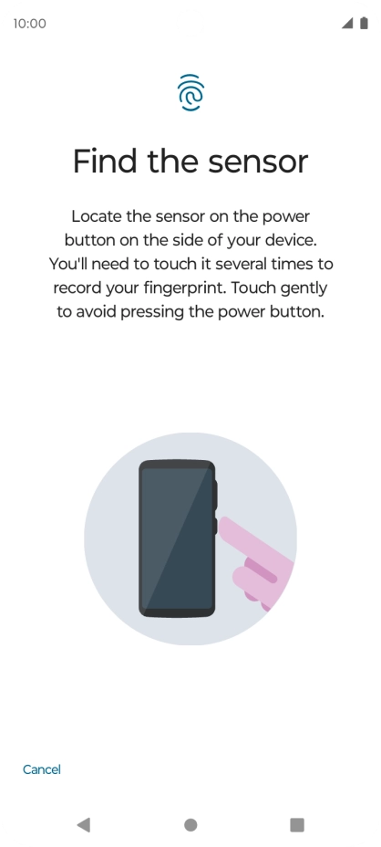 Follow the instructions on the screen to create the phone lock code using your fingerprint.