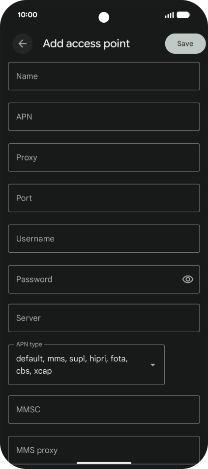 Press Name and key in EE MMS.