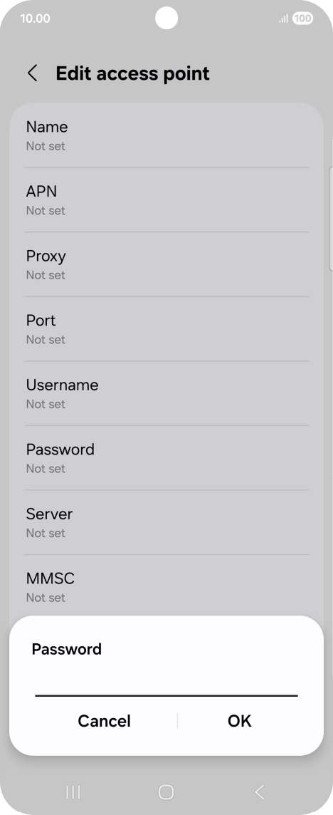 Key in secure and press OK.