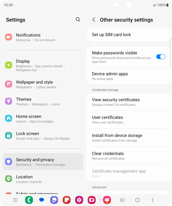 Press Set up SIM card lock.