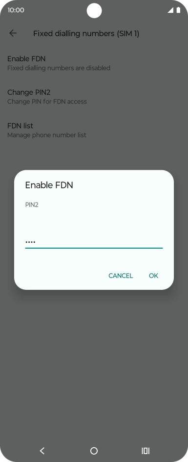 Key in your PIN2 and press OK. The default PIN2 is 0000.