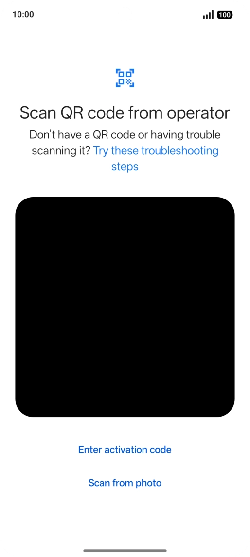 Place the QR code you've received inside the phone camera frame to scan the code.