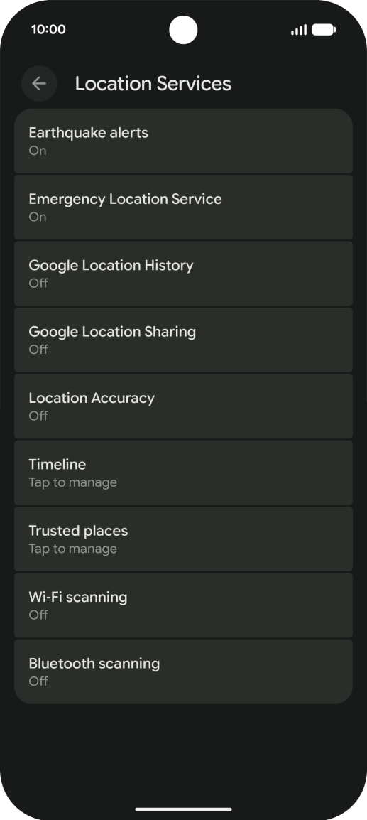 Press Location Accuracy.