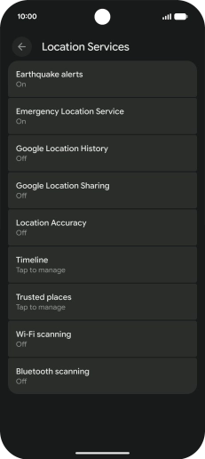 Press Location Accuracy.